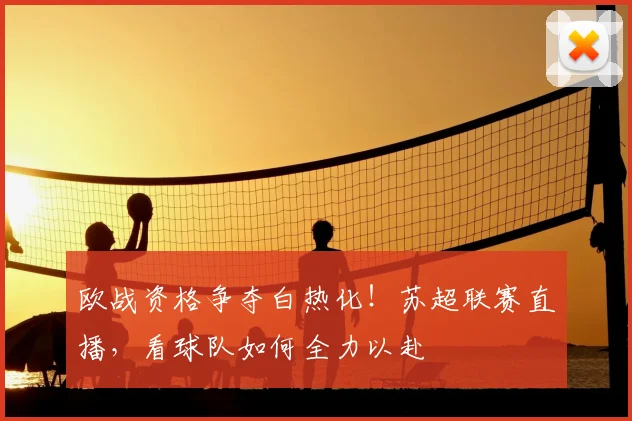 欧战资格争夺白热化！苏超联赛直播，看球队如何全力以赴